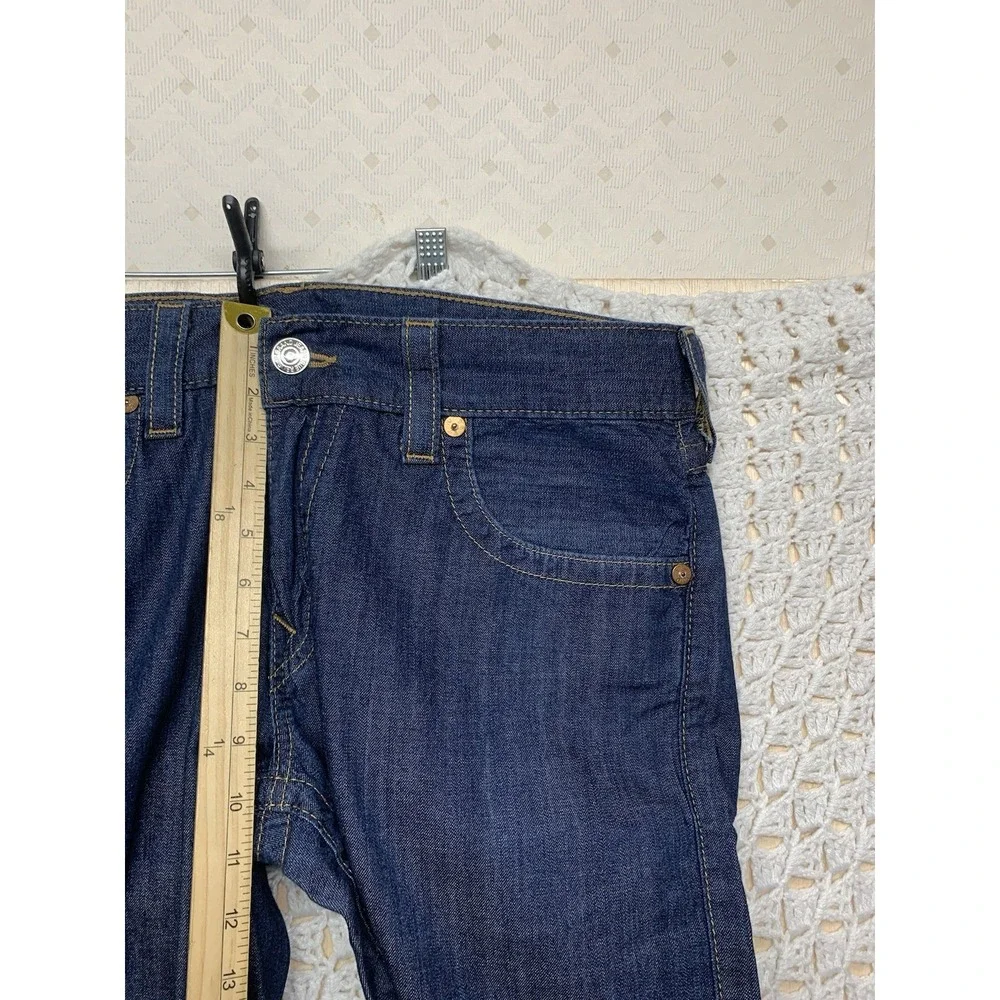 Vtg True Religion Jeans Men Tag 34 Apprx W36 L33  Blue Denim Bootcut Made in USA